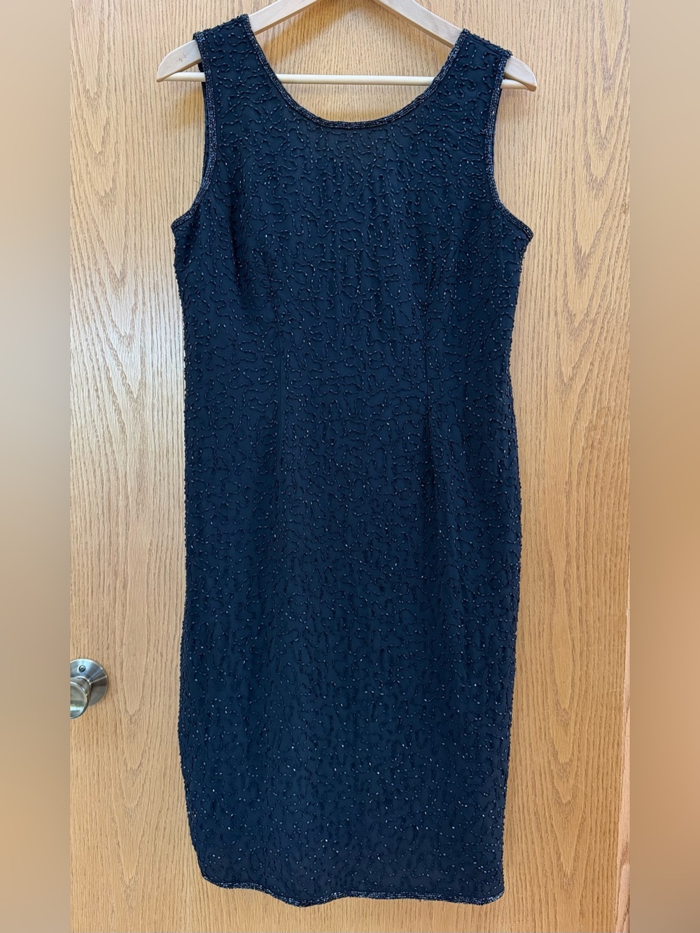EUC Sleeveless Black Beaded Dress, size medium